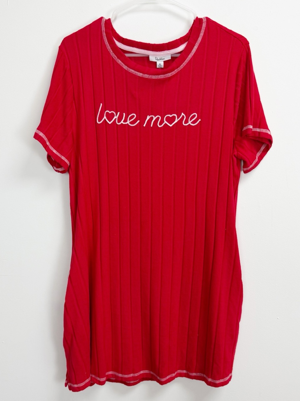 Roudelain Nightgown Womens XL Red Love More Pajamas Short Sleeve NWT EJS002M